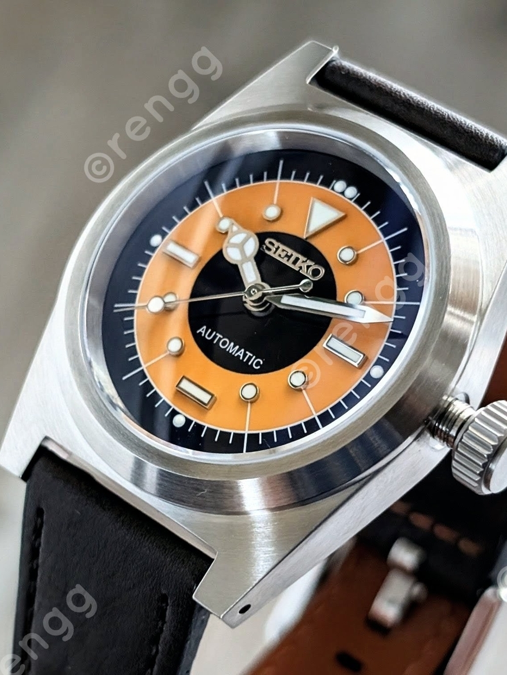 38mm DressWatch Seiko TMI VH31 "The Eye" Mod Watch Smooth Sweep Second Sapphire - Picture 2 of 12